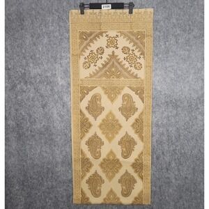 Pottery Barn Table Runner Tan Gold Brown Medallion Paisley Cotton Farmhouse 90"